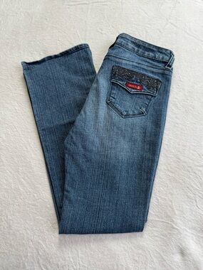Vintage Sasson 5 Pocket Embellished Blue Denim Jeans Size 4